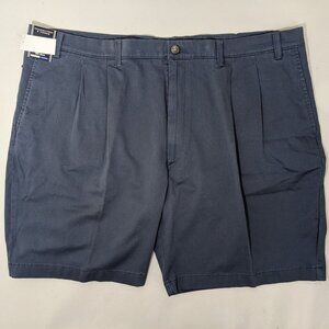 NEW Big Mens Roundtree & Yorke Casuals Chino Pleated Shorts 9"I Indigo
